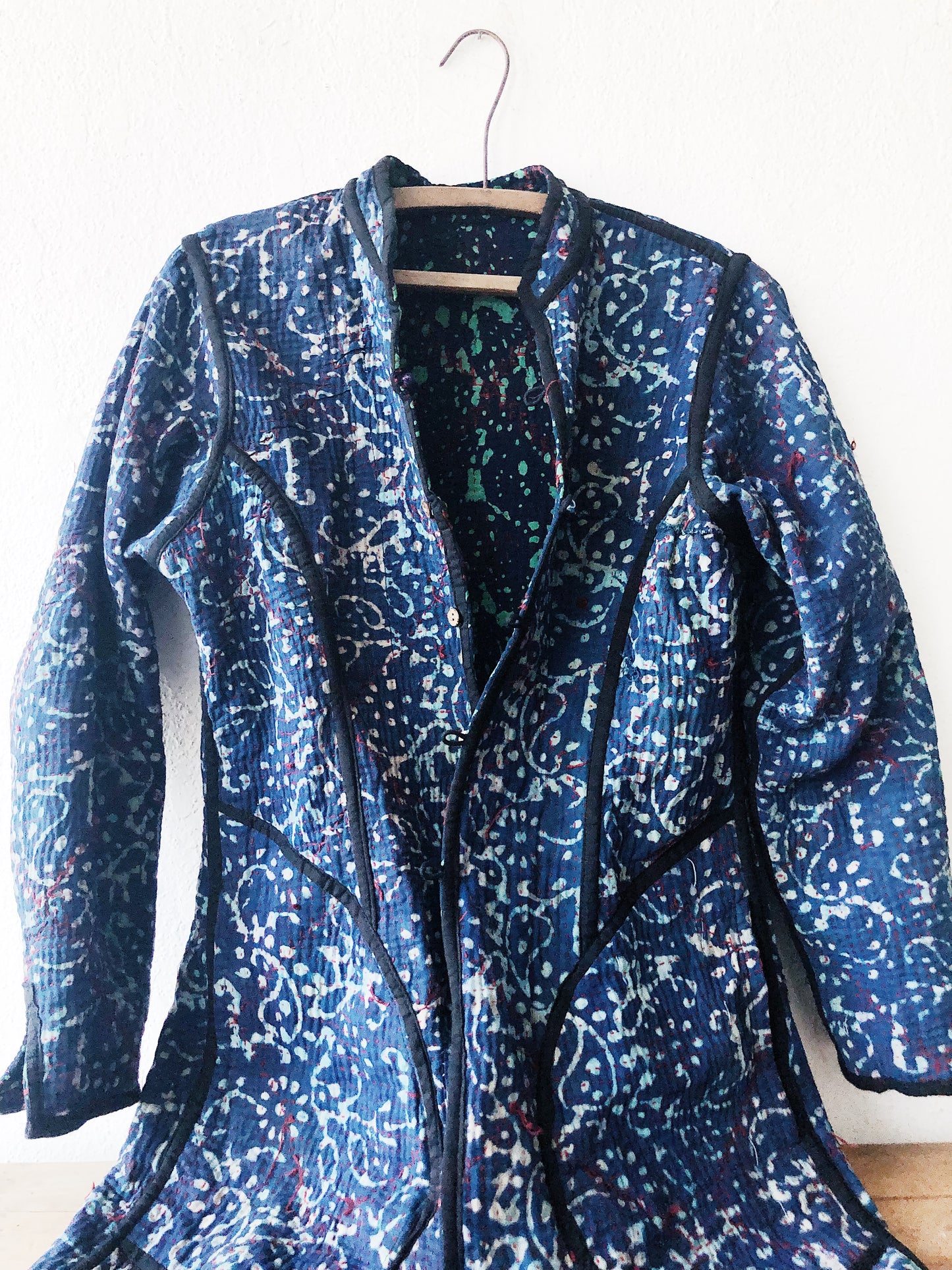 Fitted Quilted Splatter Coat