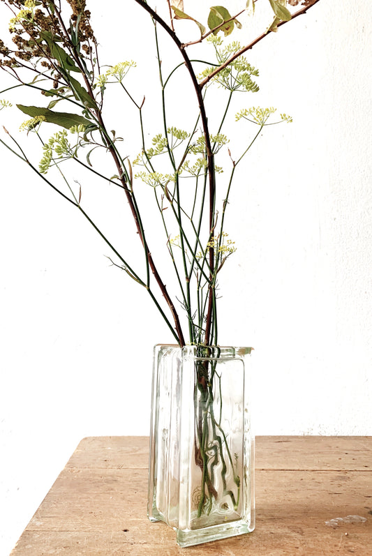 German Glass Block Vase