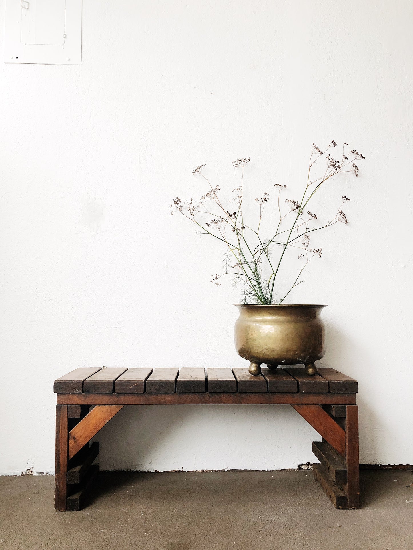 Vintage Handmade RedWood Bench