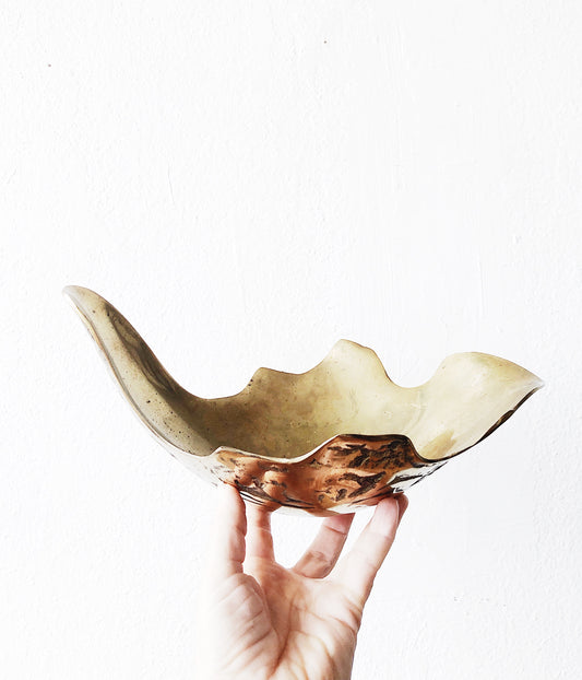Vintage Brass Sculptural Dish