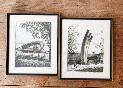 Vintage Hand Tint Architectural Print Berlin
