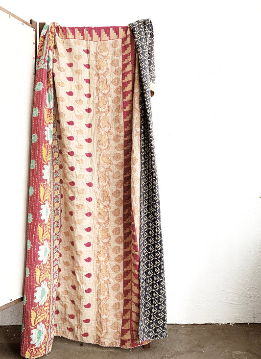 Vintage Reversible Cotton Kantha Quilt