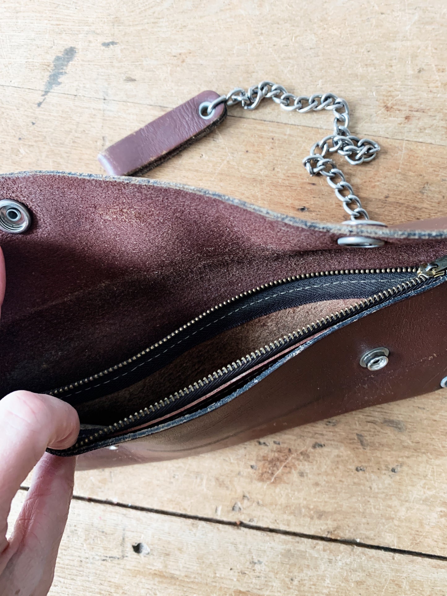 Vintage Leather Chain Wallet