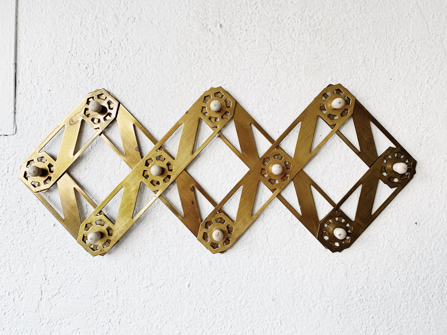 Vintage Brass Peg Rack
