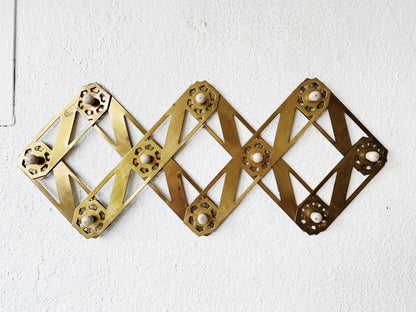 Vintage Brass Peg Rack