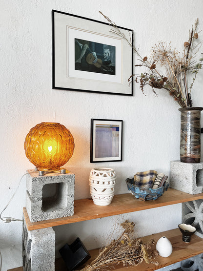 Vintage Amber Globe Lamp