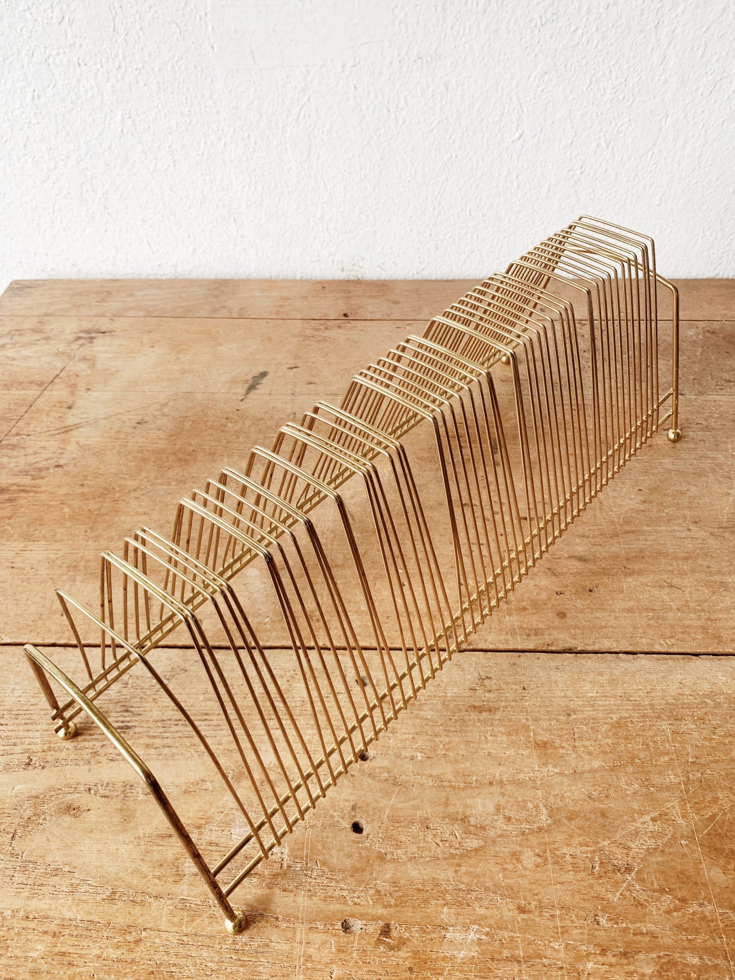Mid Century Goldtone Album Rack
