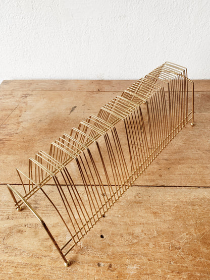 Mid Century Goldtone Album Rack