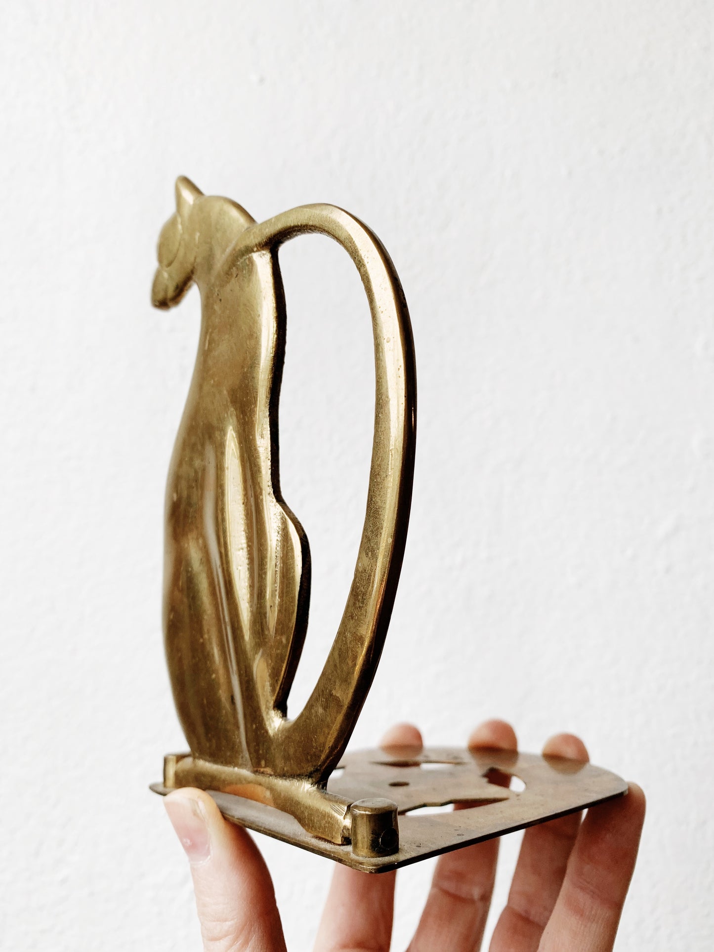 Mid Century Folding Brass Bookends