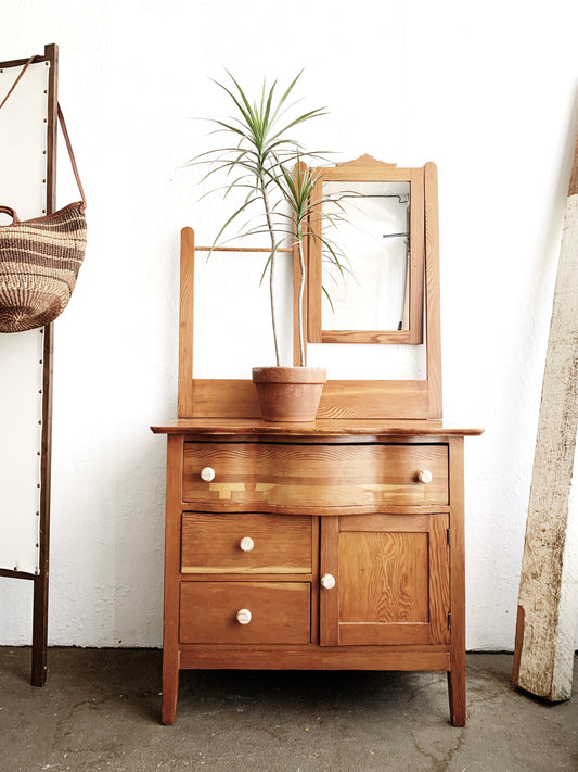 Vintage Maple Cupboard / Dresser