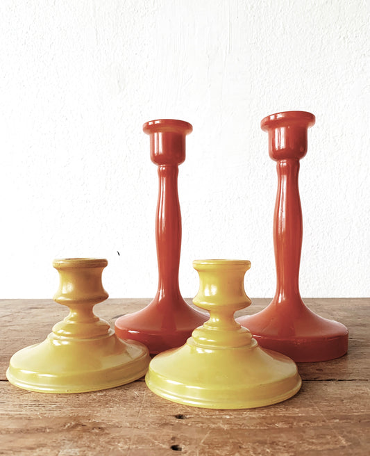 Colored Glass Candle Holders