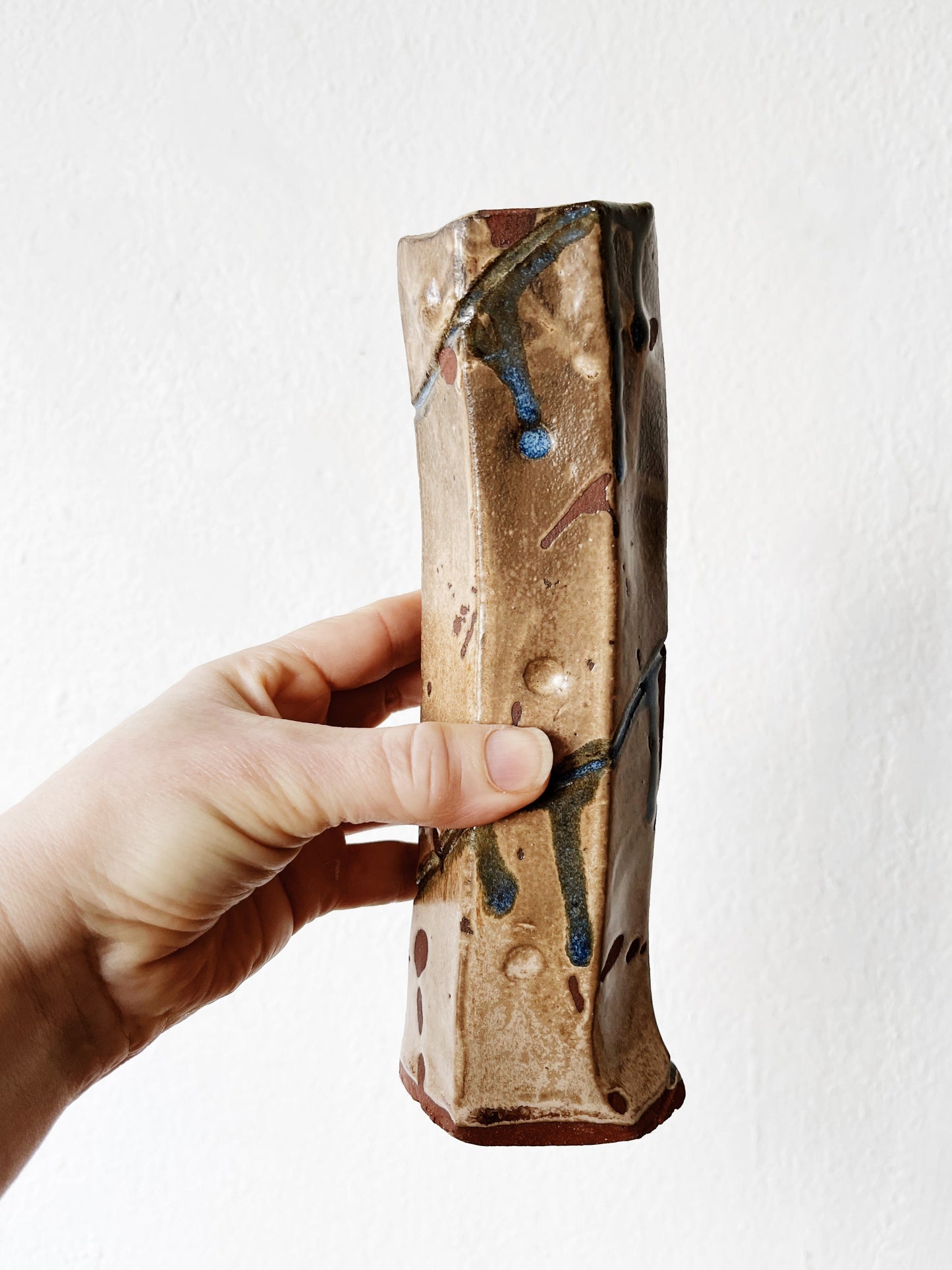 Handmade Studio Drip Pottery Pair