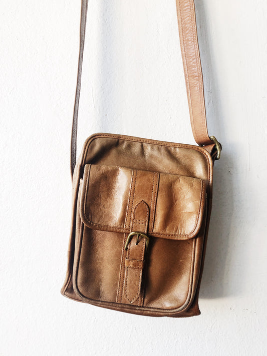 Vintage Leather Cross Body Tote