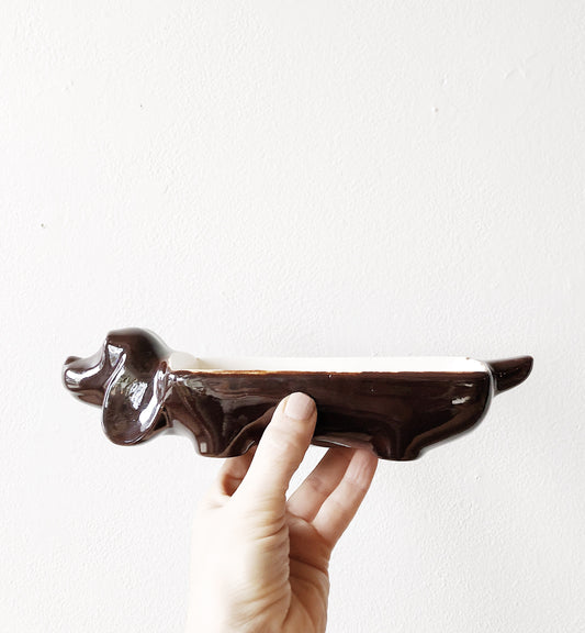 Vintage Dachshund Ceramic Planter