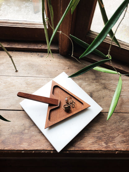 Vintage Teak Arrow Dish