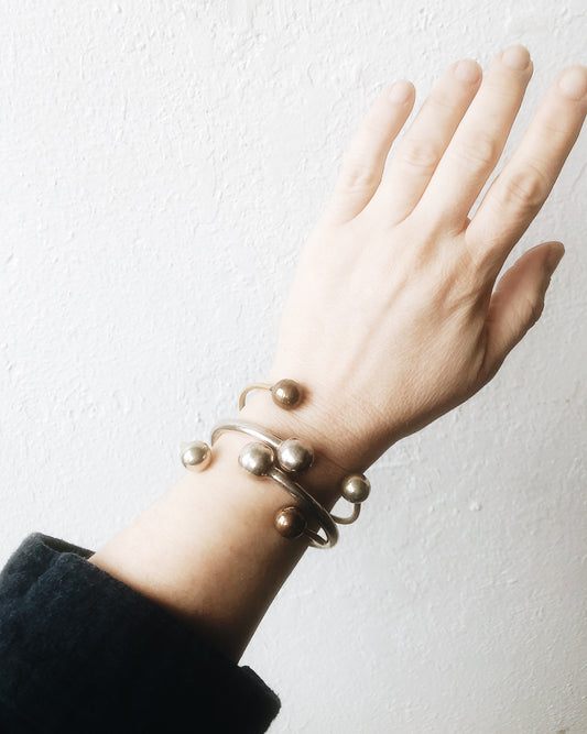 Vintage Mid Century Double Ball Cuff
