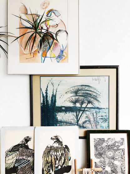 Original Abstract Framed Drawing