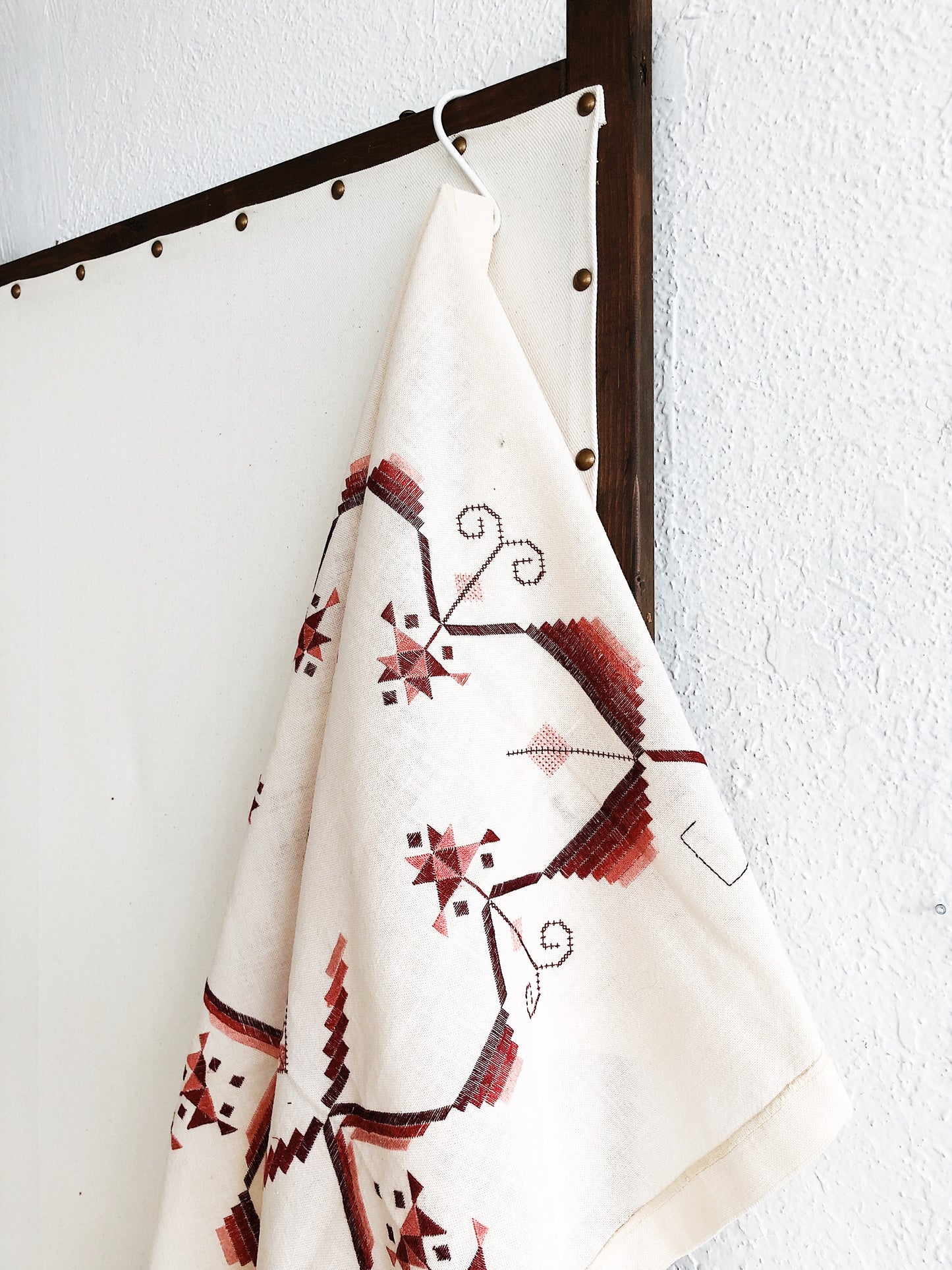 Vintage Art Deco Embroidered Linen