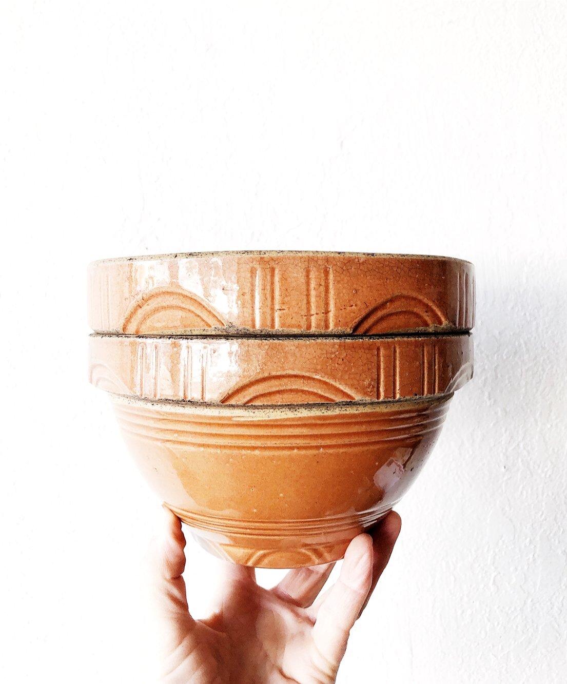 Pair of USA Pottery Nesting Bowls