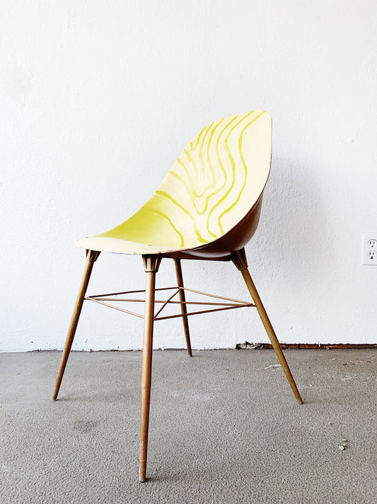 Mid Century Molded Plastic Painted Art Chair