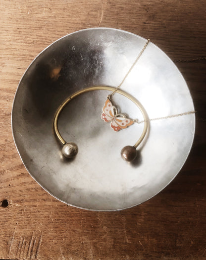 Handmade Brushed Pewter Dish