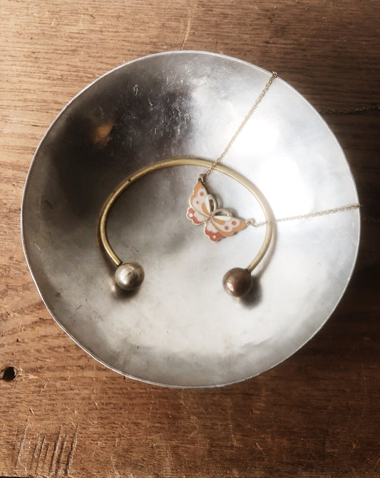 Handmade Brushed Pewter Dish