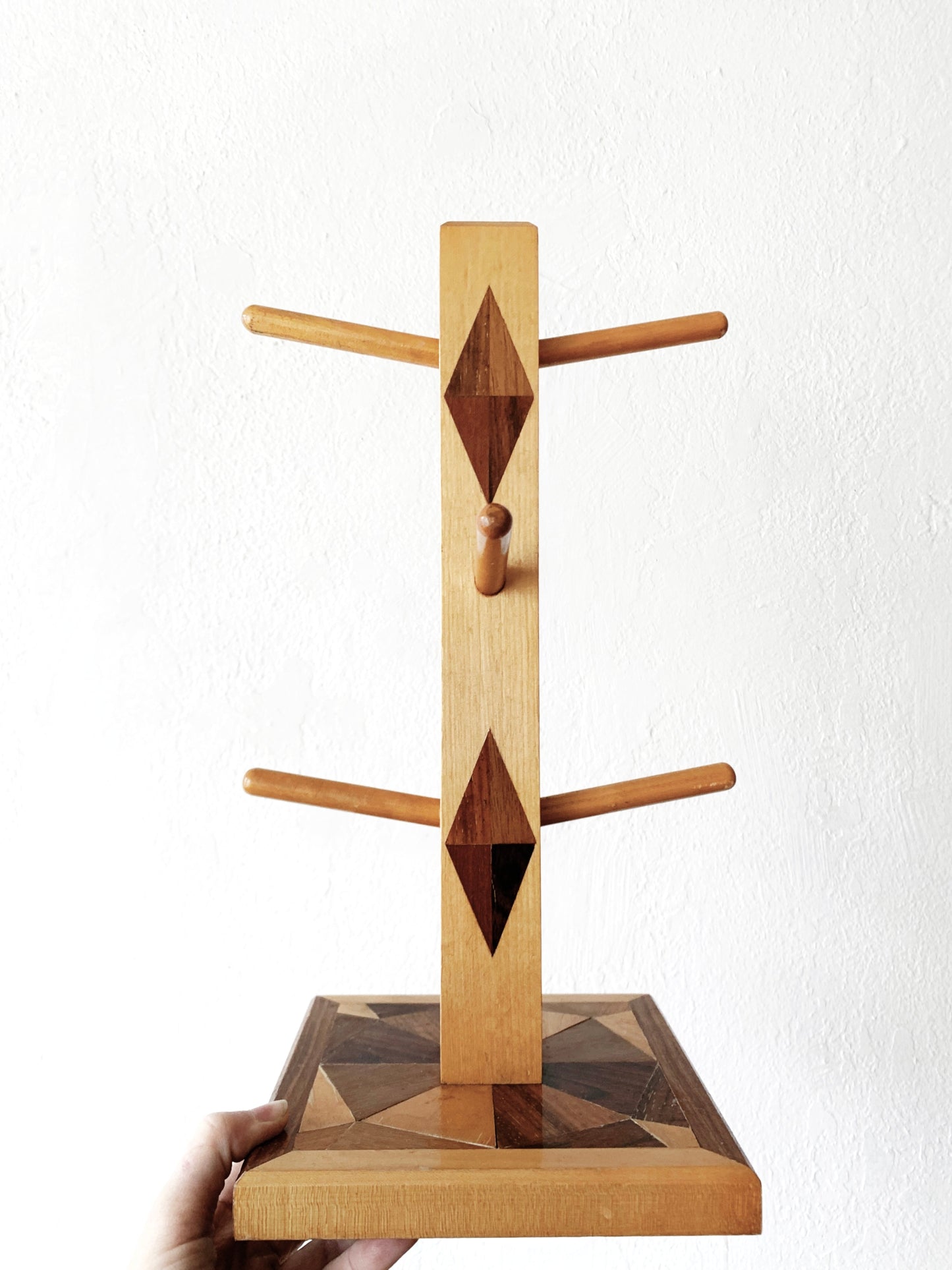 Vintage Wood Inlay Rack
