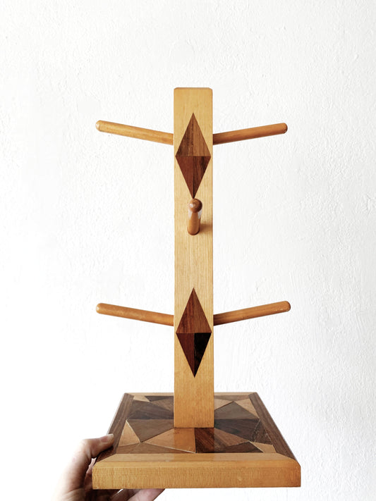 Vintage Wood Inlay Rack
