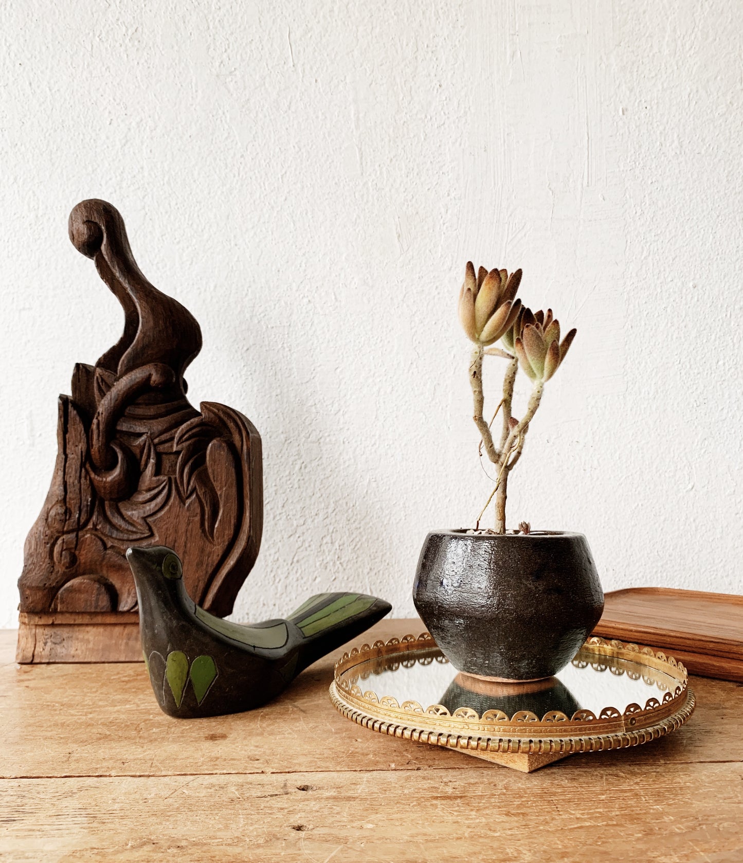 Mid Century Round Mirrored Spinning Tray