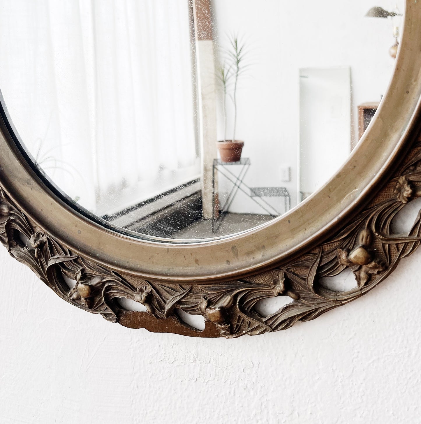 Vintage Round Gesso Mirror