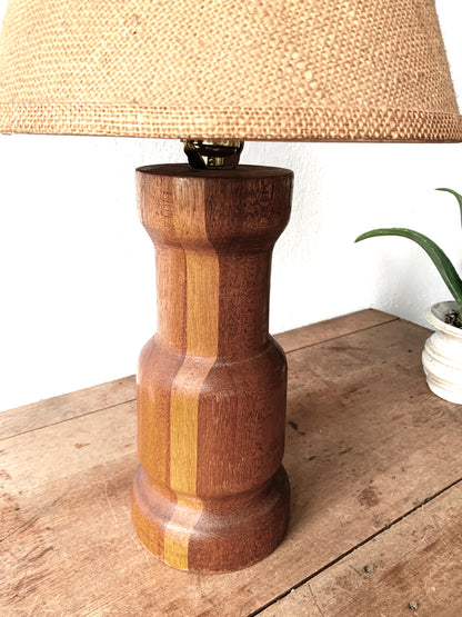 Vintage Handmade Wood Lamp