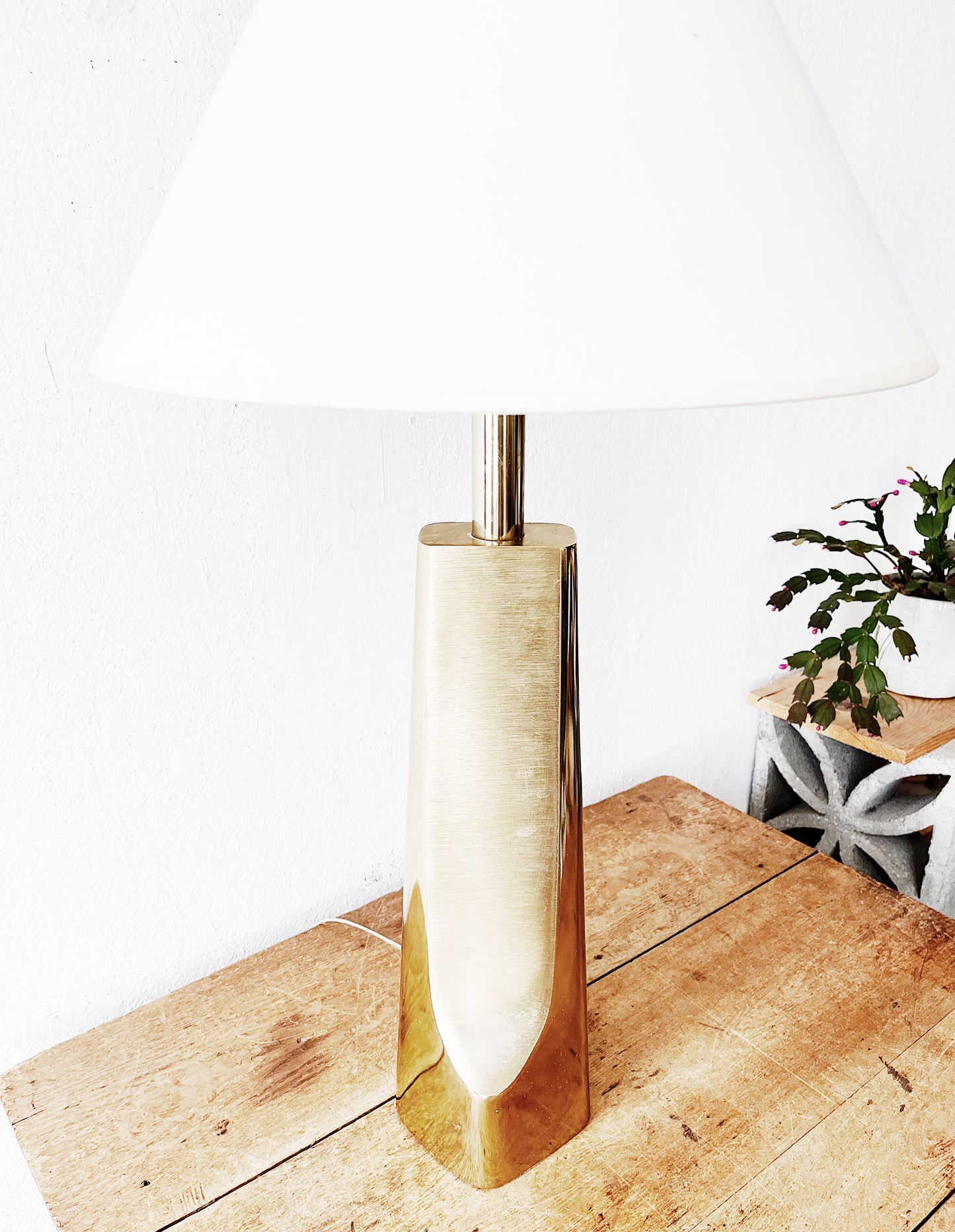 Vintage Brass Modernist Lamp