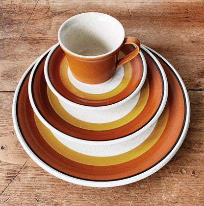 1970’s 20pc Set Imperial by Dalton Stoneware ‘Tangerine’