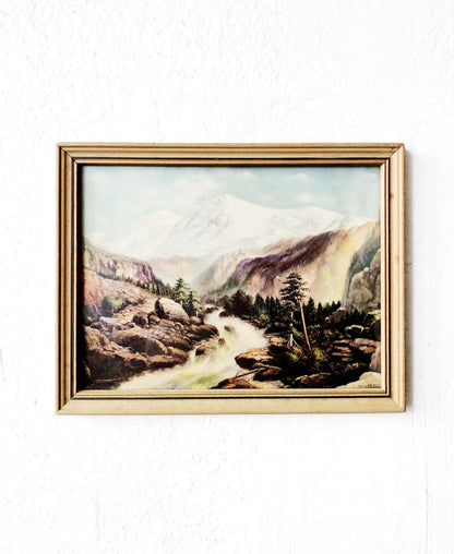 Vintage Tinted Lithograph c1947