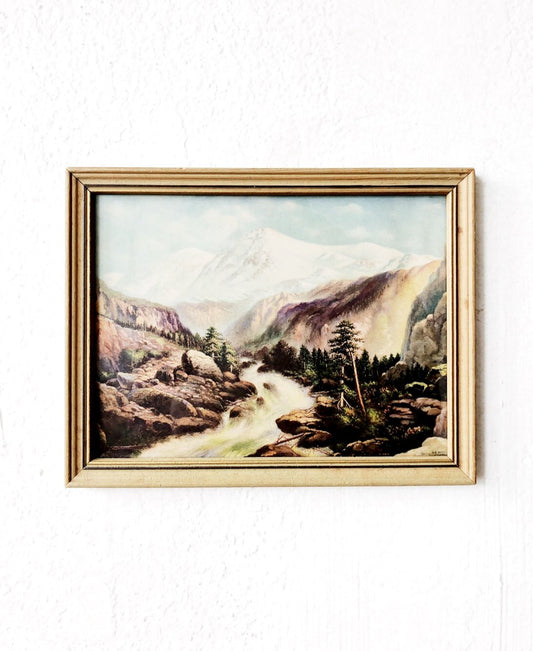 Vintage Tinted Lithograph c1947