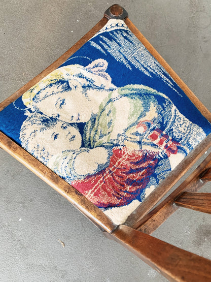 Antique Velvet Tapestry Upholstered Chair