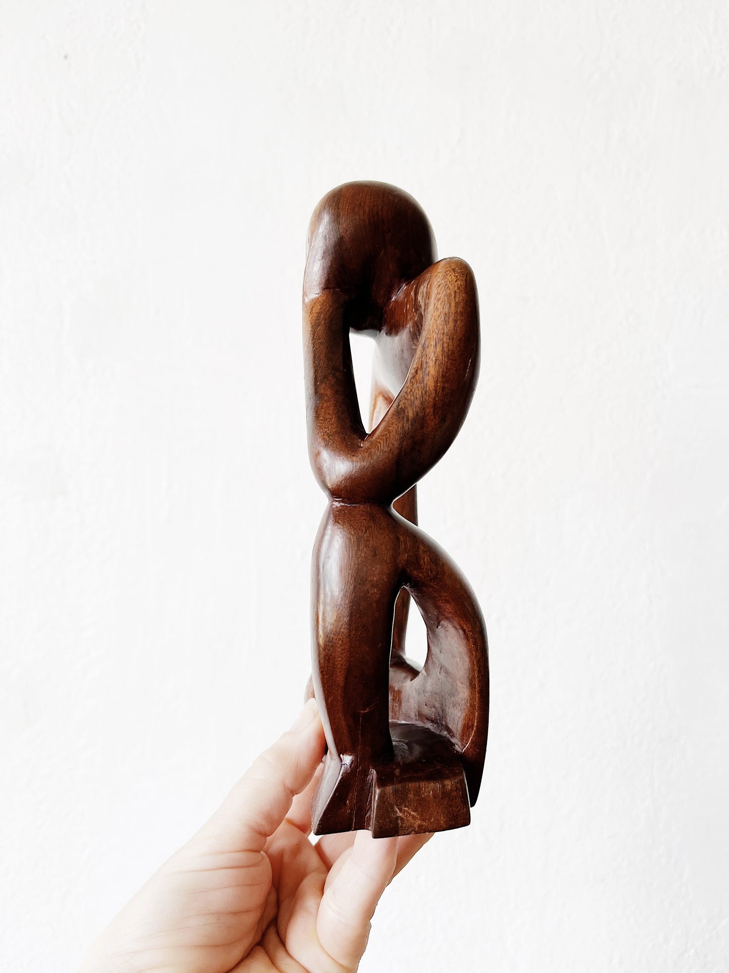Vintage Wooden Thinker Sculpture