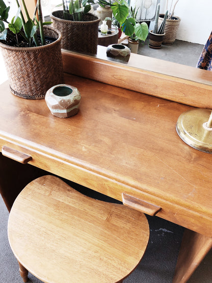 Vintage Maple Vanity and Mirror