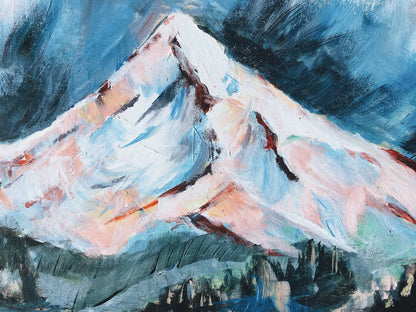 Mini Pink Tipped Mountain Painting