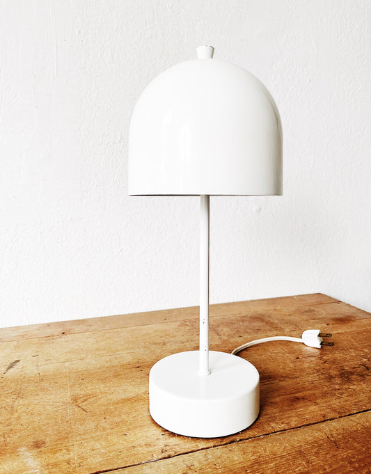 Vintage White Enamel Mushroom Lamp
