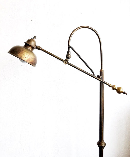 Antique Machine Age Brass Floor Lamp