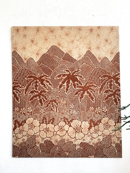 Large Vintage Batik Fabric Art Panel