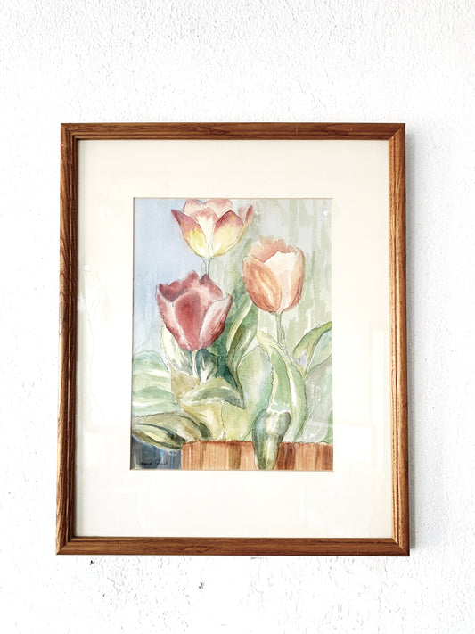 Original Vintage Framed Watercolor