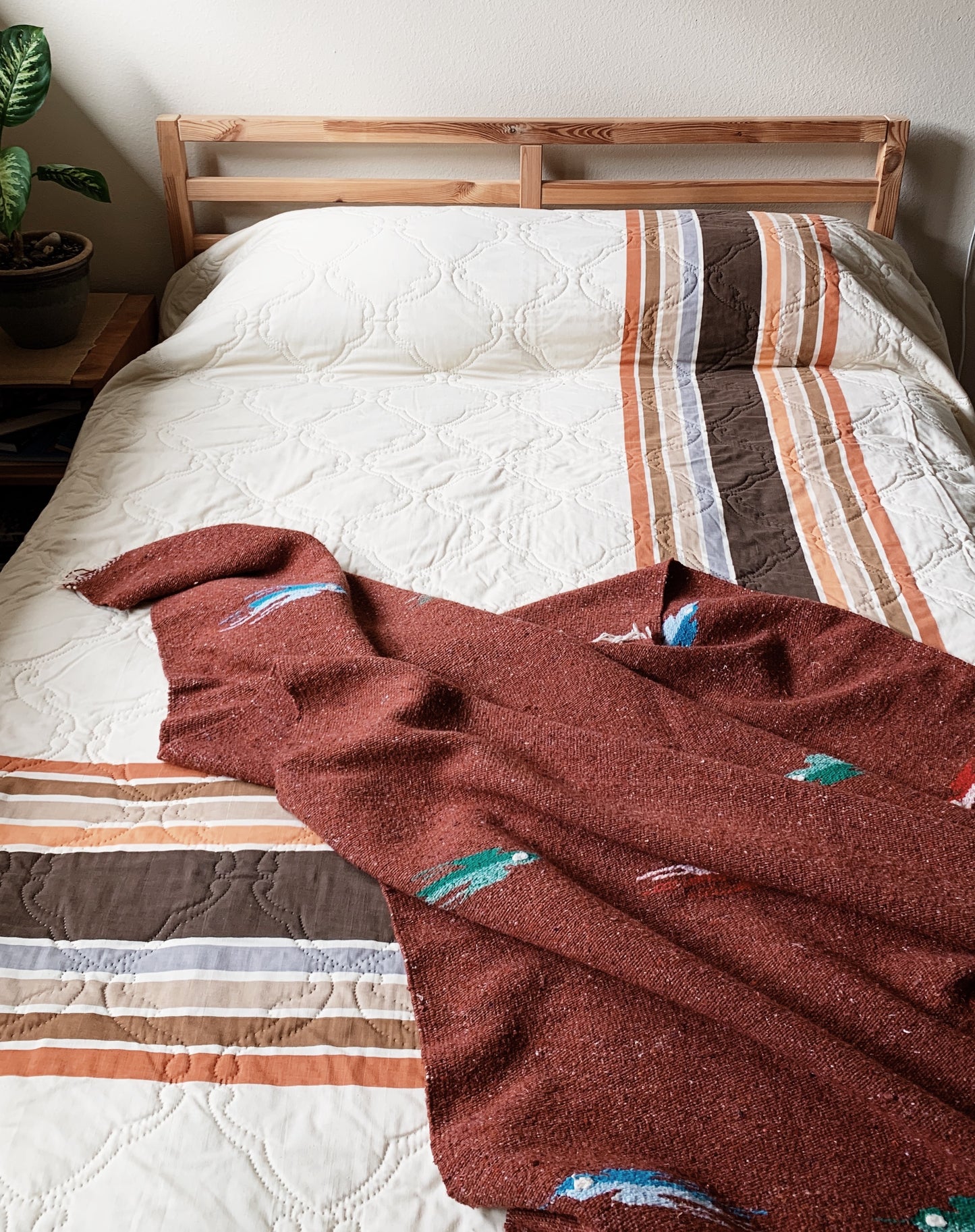 1970’s Queen Quilted Cotton Bedspread
