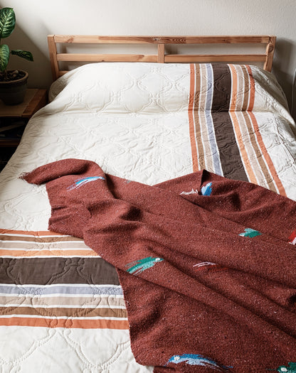 1970’s Queen Quilted Cotton Bedspread