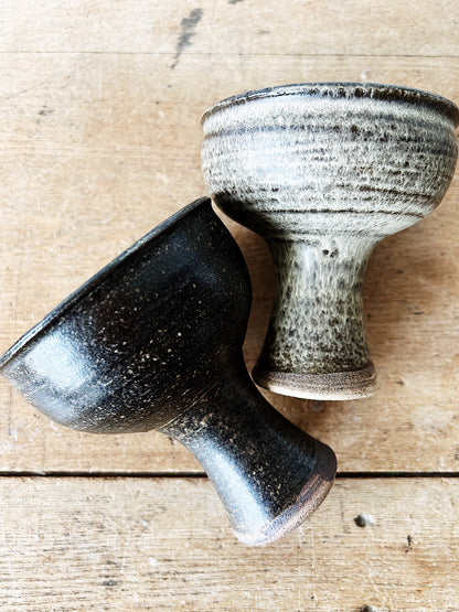 Vintage Stoneware Goblet or Candle Holder