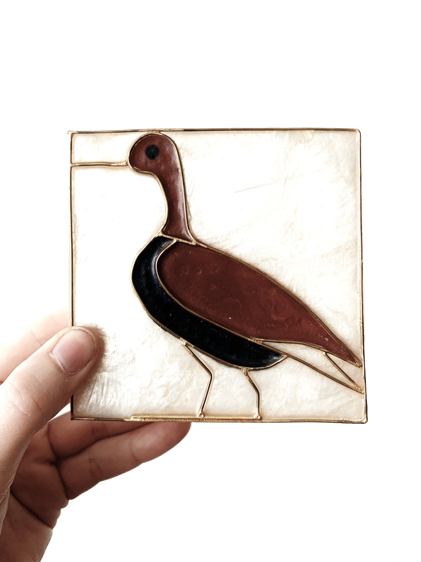 Vintage Shell and Brass Box