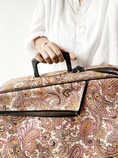 Vintage Paisley Suitcase with Keys