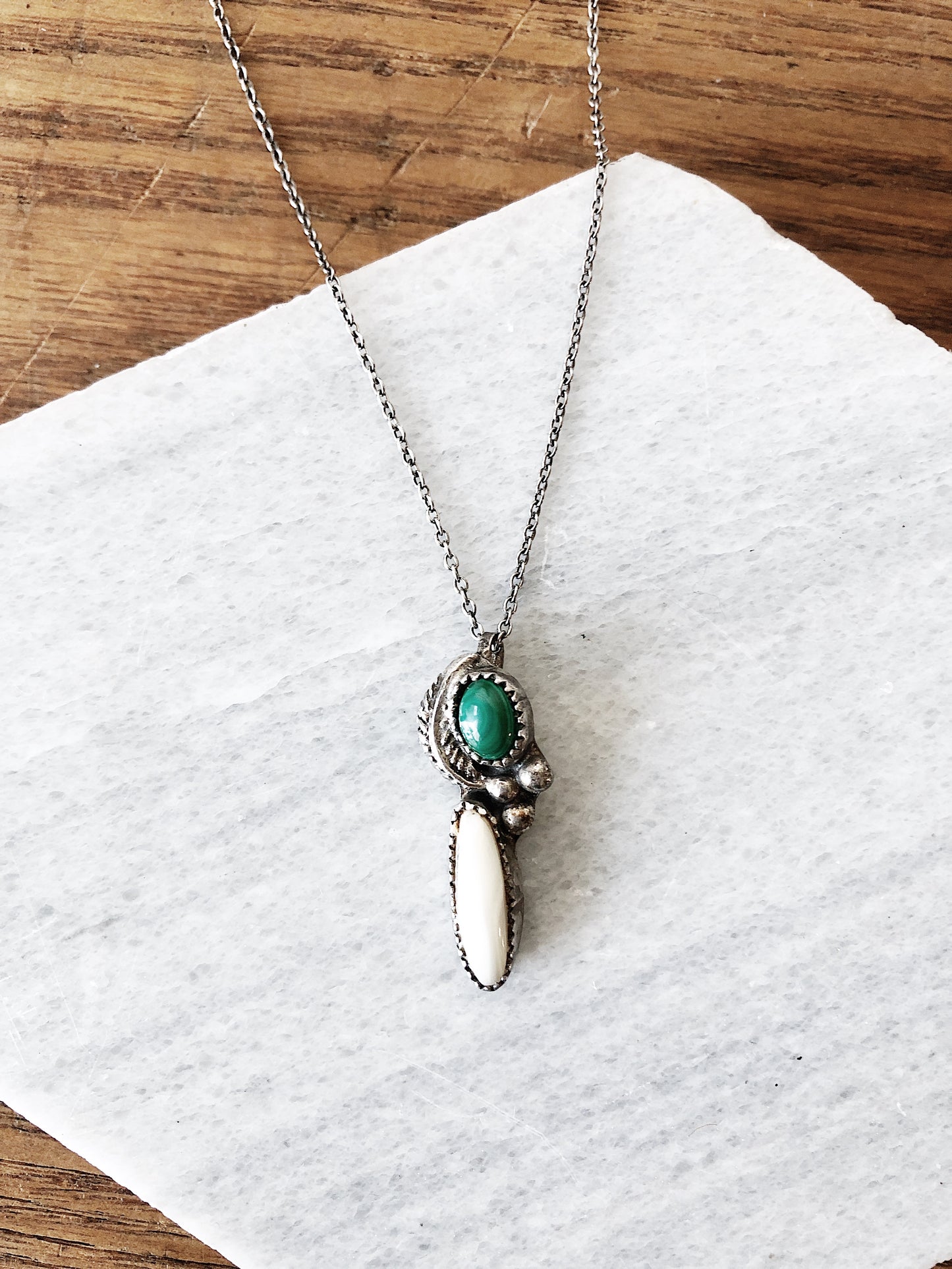 Vintage Silver and Stone Pendant