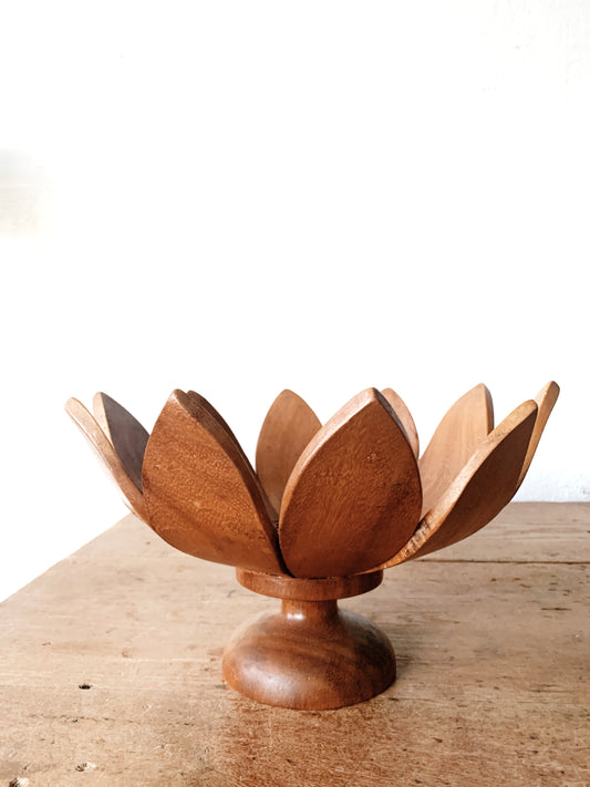 Vintage Wood Sunflower Bowl